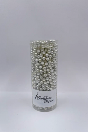 Пластиковые бусы Бисер 8 мм.*10 м., серебро, Christmas DeLuxe (89710)