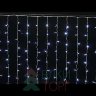 Занавес с мерцающим диодом 3*3 м., 220V, 480 холодных белых LED ламп, соединяемый, прозрачный провод, Winner (w.03.5T.480+)