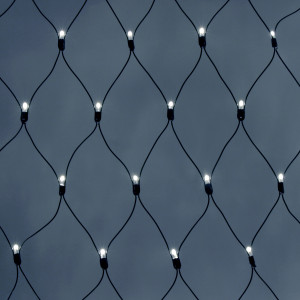 Светодиодная сеть 264 холодных белых LED ламп, 2*2 м., статика, черный провод ПВХ, Teamprof (TPF-N2*2-B/W)