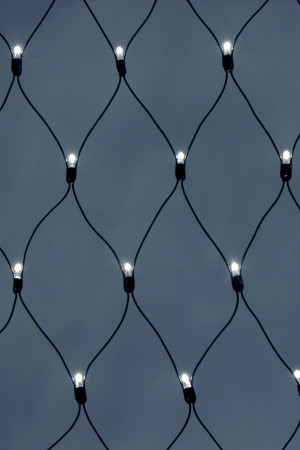 Светодиодная сеть 264 холодных белых LED ламп, 2*2 м., статика, черный провод ПВХ, Teamprof (TPF-N2*2-B/W)