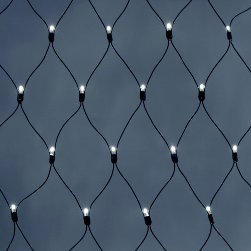 Светодиодная сеть 264 холодных белых LED ламп, 2*2 м., статика, черный провод ПВХ, Teamprof (TPF-N2*2-B/W)