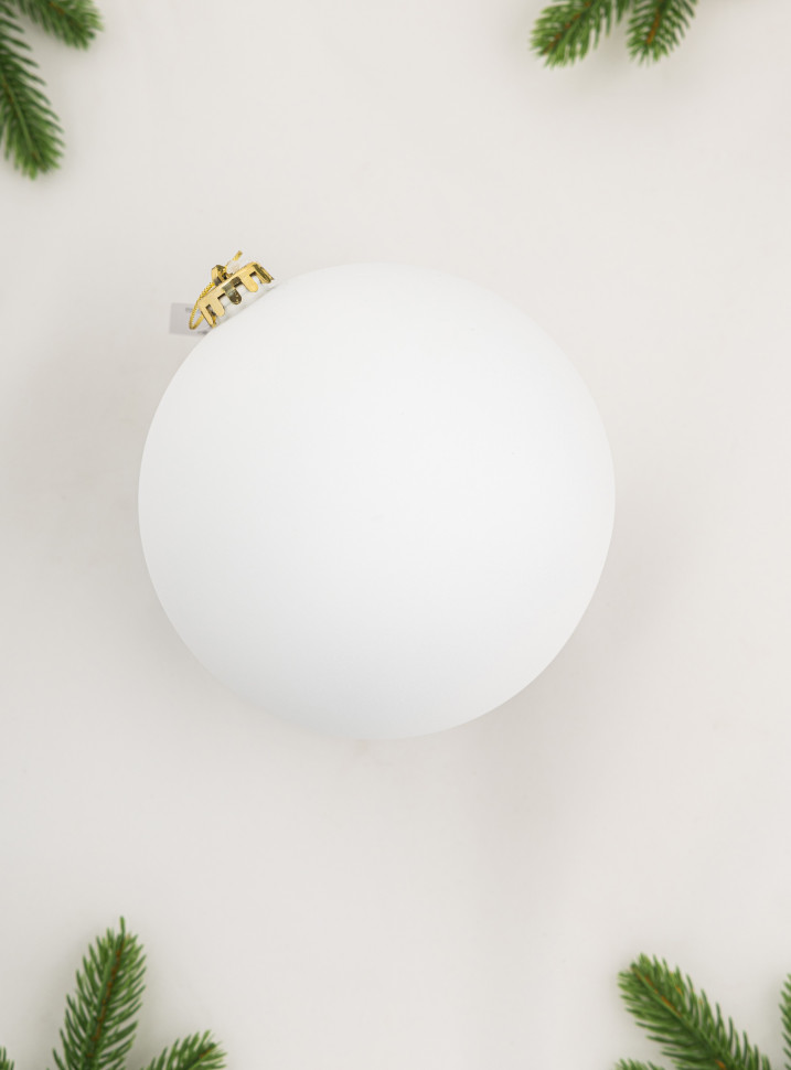 Шар пластиковый матовый 150 мм., белый, ЕлкиТорг (150522) Шар пластиковый матовый 150 мм., белый, ЕлкиТорг (150522)