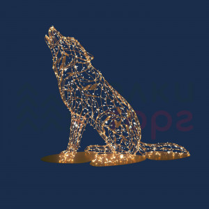 Светодиодная фигура Волк золотой Premium 1,85 м., Conso (OL328)