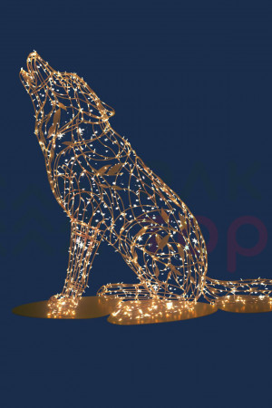 Светодиодная фигура Волк золотой Premium 1,85 м., Conso (OL328)