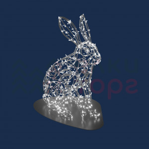 Светодиодная фигура Заяц серебряный Premium 0,9 м., Conso (OL323i61)