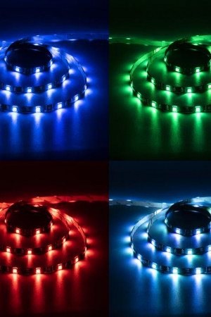 Комплект светодиодной ленты Luazon Lighting 5 м., IP65, SMD5050, 30 LED/м., USB, пульт ДУ, приложение, RGB, Luazon Lighting (7908969)