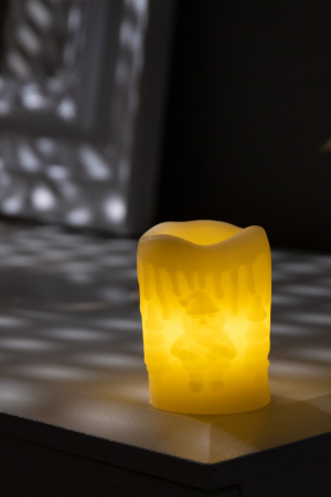 Светодиодная фигура Свеча 4.5×7.5×4.5 см., пластик, батарейки AG13х3, свечение тёплое белое, Luazon Lighting (9616728) 