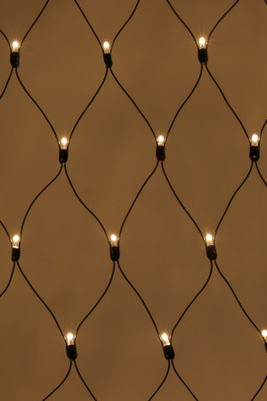 Светодиодная сеть 264 теплых белых LED ламп, 2*2 м., статика, черный провод ПВХ, Teamprof (TPF-N2*2-B/WW)