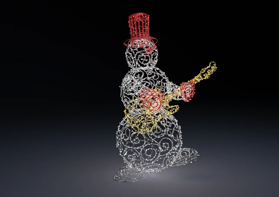 Светодиодная фигура Снеговик-музыкант гитара 180 см. 1 шт., Сад Радости (SR227) Светодиодная фигура Снеговик-музыкант гитара 180 см. 1 шт., Сад Радости (SR227)