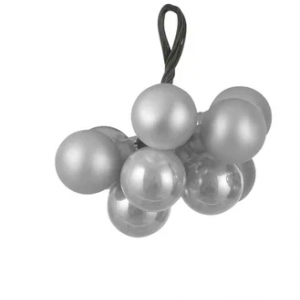 Гроздь стеклянных шаров Ягодный хоровод 2 см., 10 шт., первый снег,  Christmas DeLuxe (86375)