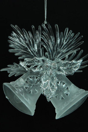 Украшение &quot;Колокольчик&quot; цвет серебро,2 вида,цена за 1 шт.12,3 см, (150734)