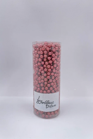 Пластиковые бусы Бисер 8 мм.*10 м., розовый, Christmas DeLuxe (89727)