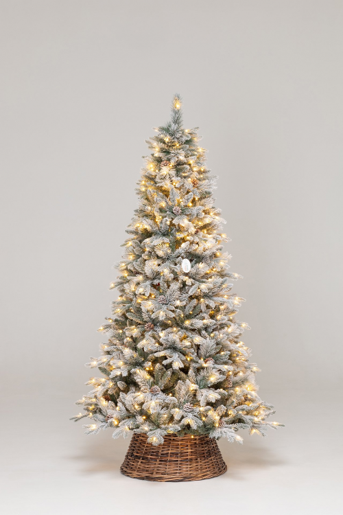 Искусственная елка Скандинавия заснеженная 240 см., литая хвоя+пвх, 760 мульти/теплых LED ламп, ЕлкиТорг (26240)