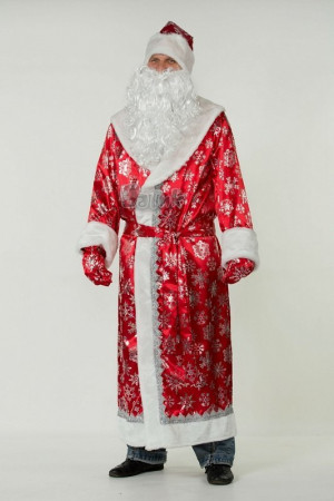 Костюм Деда Мороза, сатин красный