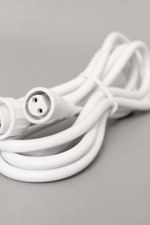 Удлинитель 2 pin, 2 м., белый провод, Teamprof (TPF-EC2-2-W)