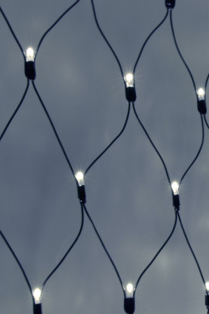 Светодиодная сеть 388 холодных белых LED ламп, 2*3 м., статика, черный провод ПВХ, Teamprof (TPF-N2*3-B/W)