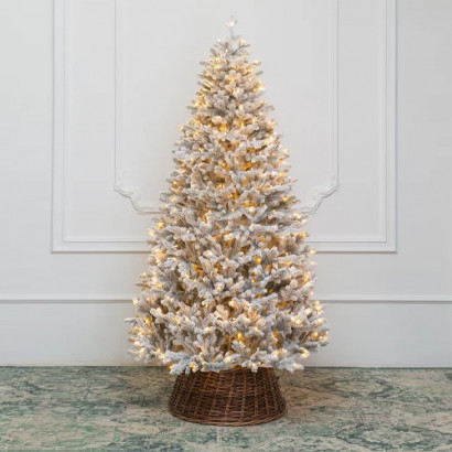 Искусственная елка Алтайская заснеженная 180 см., 330 теплых-белых Led ламп, 100% литая хвоя, ЕлкиТорг (203180)