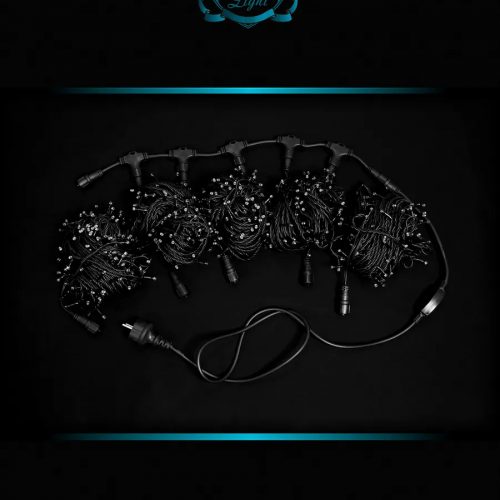 Комплект гирлянд для деревьев 5*20 м., 1000 мульти LED, мерцание, 220V, черный каучук, IP 65, Winner (m.072.7B.1000×5.F+)