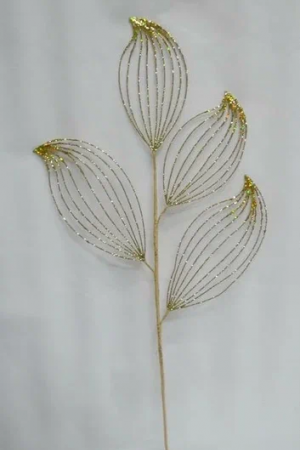 Ветвь Плюмерия золотая 79 см., 1 шт., Christmas DeLuxe (86696) 