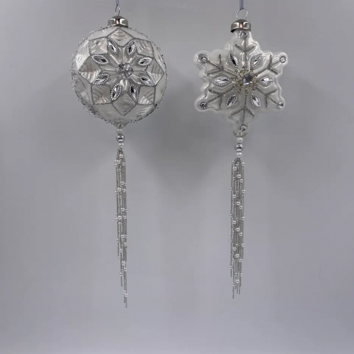 Набор украшений Лазоревый цветок 10х8 см., стекло, 3 шт., Christmas DeLuxe (13158)