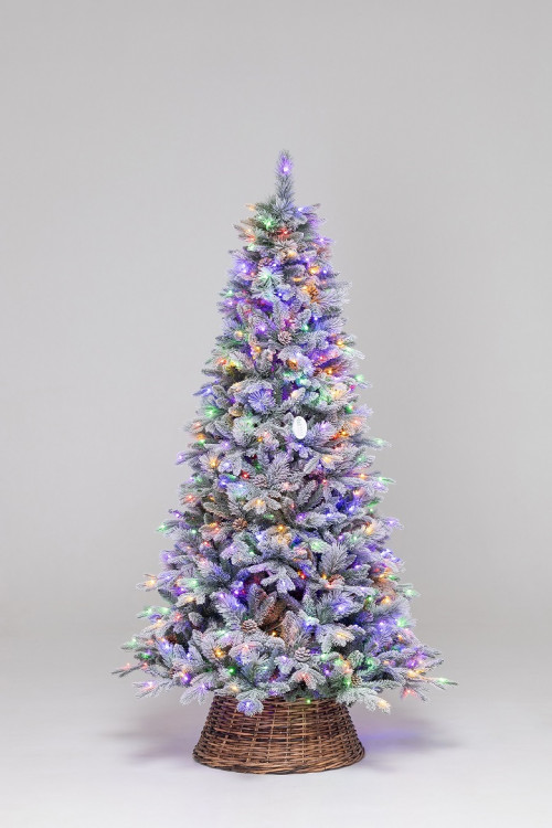 Искусственная елка Скандинавия заснеженная 300 см., литая+пвх, 1200 мульти/теплых LED ламп, ЕлкиТорг (26300)