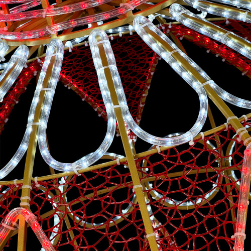 Светодиодная Фигура Новогодний Шар 1,3 м., Красно-Белый, IP65, (LC-13158)