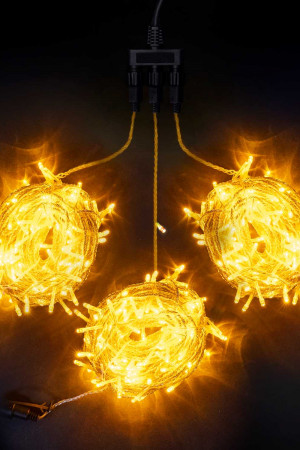 Комплект гирлянды на деревья с контроллером 60 м., 3 луча по 20 м, 600 LED ламп желтого цвета, Beauty Led (KDD600C-10-1Y)