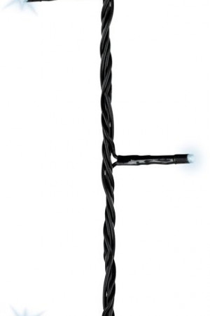 Светодиодная гирлянда на батарейках с контроллером 14.3 м., 192 холодных белых LED ламп, 3 батарейки типа АА, черный ПВХ провод, Kaemingk (497160)