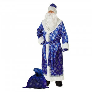 Костюм Деда Мороза, сатин синий, Батик (188-1-54-56)