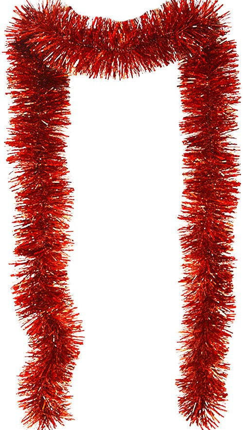 Мишура цвет красный, диаметр 50 мм., длина 2 м., ЕлкиТорг (M50red)