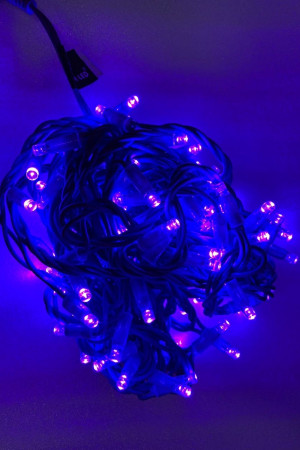 Светодиодная нить на цветном проводе 10 м., 24V, 100 фиолетовых LED ламп, фиолетовый провод, Rich LED (RL-S10C-24V-RV/V)