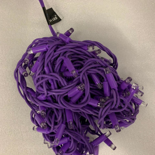 Светодиодная нить на цветном проводе 10 м., 24V, 100 фиолетовых LED ламп, фиолетовый провод, Rich LED (RL-S10C-24V-RV/V)