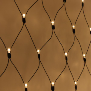 Светодиодная сеть 388 теплых белых LED ламп, 2*3 м., статика, черный провод, Teamprof (TPF-N2*3-B/WW)