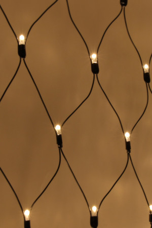 Светодиодная сеть 388 теплых белых LED ламп, 2*3 м., статика, черный провод, Teamprof (TPF-N2*3-B/WW)