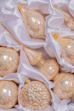 Набор стеклянных шаров Золото Королевы, 13 предметов, золото, Витус (878/6/1)