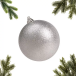 Шар пластиковый глиттер 150 мм., серебро, ЕлкиТорг (150525)