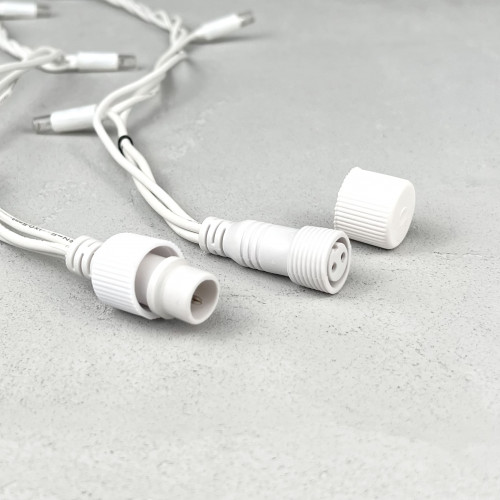 Светодиодная бахрома с колпачком 3,2*0,9 м., 168 теплых белых LED ламп, мерцание, каучуковый белый провод, LTC (LL168BLW-8-2WW)