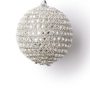 Винтажный стеклянный шар Зеркальный хоровод 8 см., серебро, 1 шт., Karlsbach (13955)