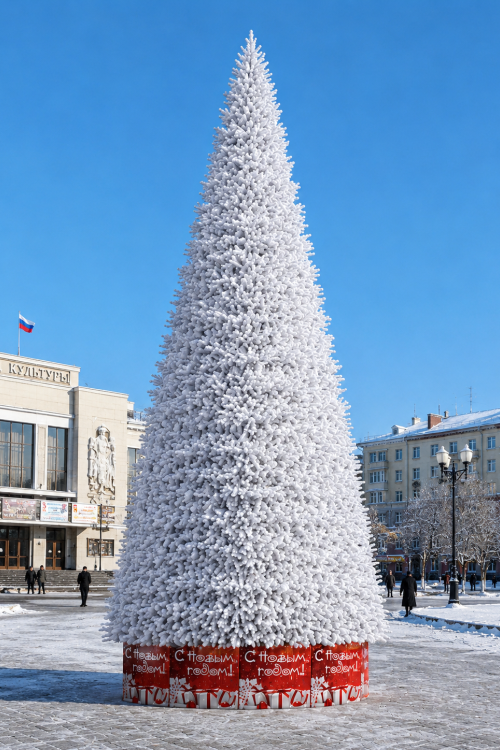 Уличная каркасная елка Уральская Люкс 6 м., ПВХ, белая, ЕлкиТорг (300600)