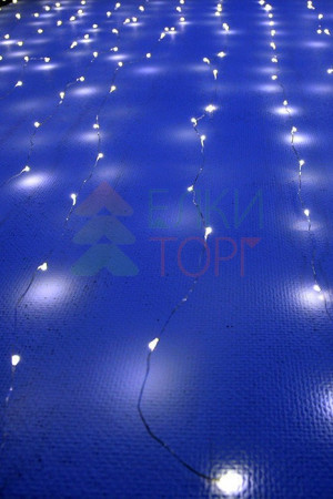 Светодиодный занавес Роса 1.6*1.6 м., 256 синих LED ламп, прозрачный провод, Beauty Led (Curtain 256-10-B)