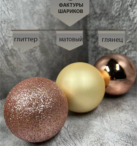 Набор стеклянных шаров Розовое шампанское 26 шт., Christmas DeLuxe (86457)