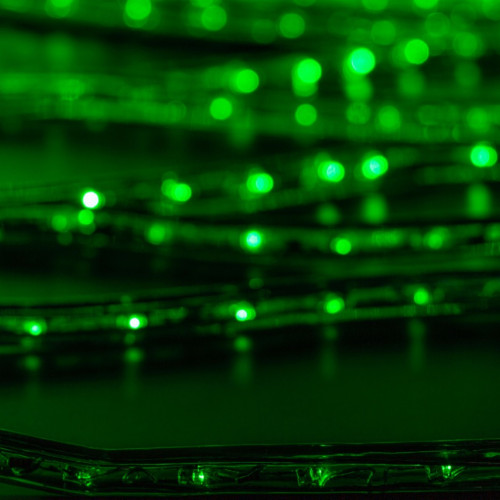 Дюралайт светодиодный 2-х проводной, диаметр 13 мм., 220В, зеленые LED лампы 36 шт на 1 м., бухта 100 м., статика, Teamprof (TPF-DL-2WH-100-240-G)
