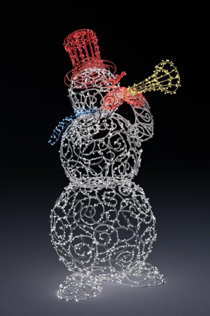  Светодиодная фигура Снеговик-музыкант флейта 220 см. 1 шт., Сад Радости (SR233)