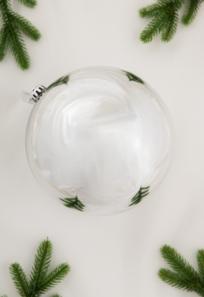 Шар пластиковый глянцевый 200 мм., серебро, ЕлкиТорг (150616)