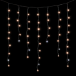 Светодиодная бахрома с колпачком 3,2*0,9 м., 168 экстра теплых белых LED ламп, мерцание, каучуковый черный провод, LTC (LL168BLW-1-2EWW)
