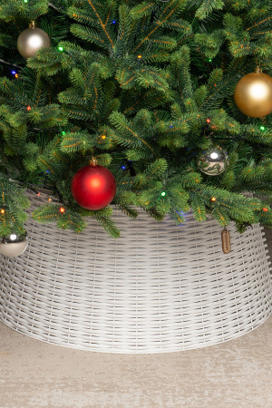 Корзина под елку Премиум Царская лоза 87*65*29 см., разборная, белый, ЕлкиТорг (87-220)