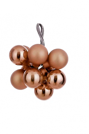 Гроздь стеклянных шаров Ягодный хоровод , 2см, 10 шт., нежно-розовый, Christmas DeLuxe (87661)