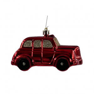 Елочное украшение Ретро авто красный, пластик , 12 см., 1 шт., Christmas DeLuxe (87774)