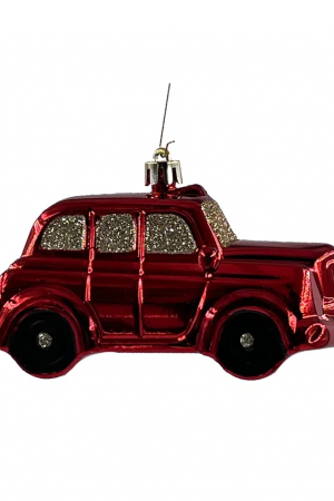 Елочное украшение Ретро авто красный, пластик , 12 см., 1 шт., Christmas DeLuxe (87774)