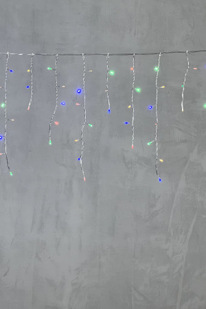 Светодиодная бахрома 3,1*0,5 м., 150 разноцветных LED ламп, прозрачный провод ПВХ, LTC (PIL150-10-2M)